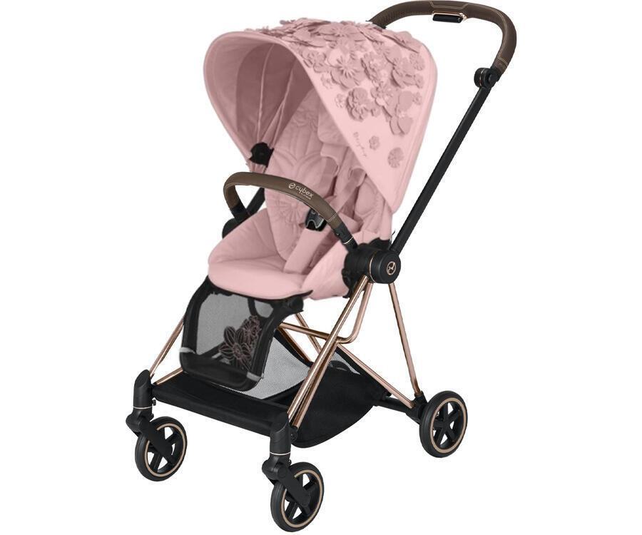 Cybex Mios 3.0 Pale Blush Simply Flowers + Cloud Z I-Size + Chrome Brown frame Bērnu rati 3in1