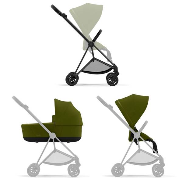 Cybex Mios Khaki Green + Chrome Black Frame Детская коляска 2in1