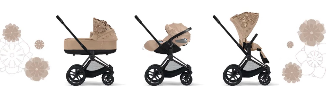 Cybex Priam 4.0 Nude Beige Simply Flowers Люлька для коляски