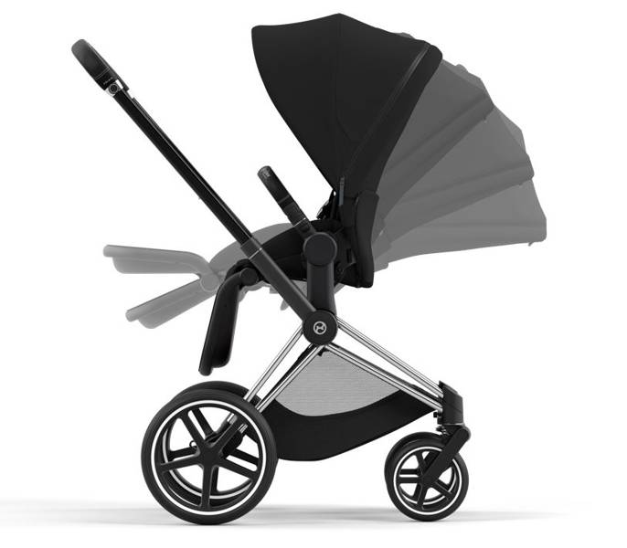 Cybex Priam 4.0 + Chrome black frame + Cloud Z I-size Deep black Детская коляска 3in1