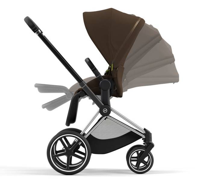 Cybex Priam 4.0 + Cloud Z I-size Chrome black frame Khaki Brown Bērnu rati 3in1