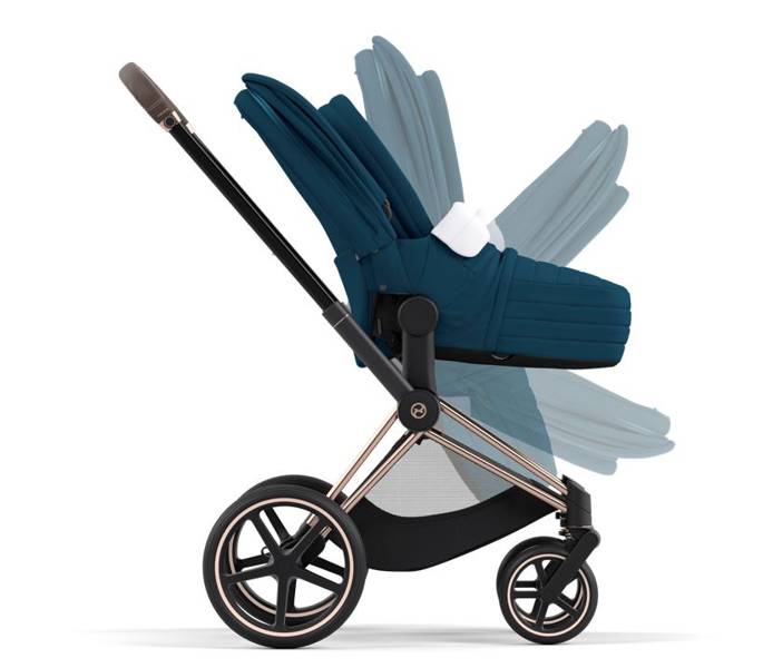 Cybex Priam 4.0 + Cloud Z I-size Gold rose frame Mountain Blue Детская коляска 3in1