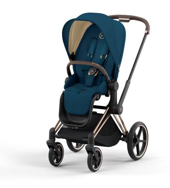 Cybex Priam 4.0 + Cloud Z I-size Gold rose frame Mountain Blue Детская коляска 3in1