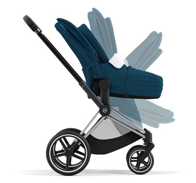 Cybex Priam 4.0 + Cloud Z I-size Chrome black frame Mountain Blue Bērnu rati 3in1