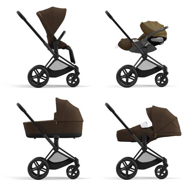 Cybex Priam 4.0 + Cloud Z I-size Matt black frame Khaki Brown Детская коляска 3in1