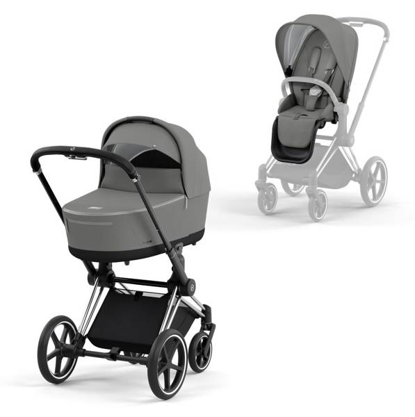 Cybex Priam 4.0 + Cloud Z2 I-size Chrome black frame Soho Grey Детская коляска 3in1