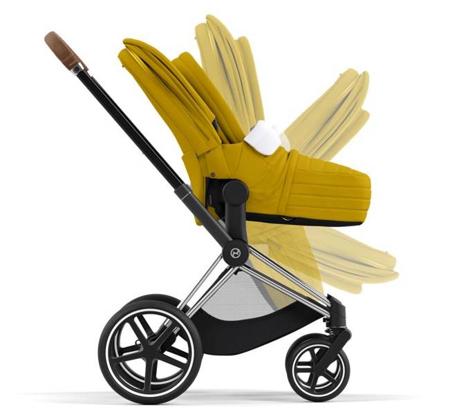 Cybex Priam 4.0 + Cloud Z2 I-size Chrome brown frame Mustard Yellow Bērnu rati 3in1