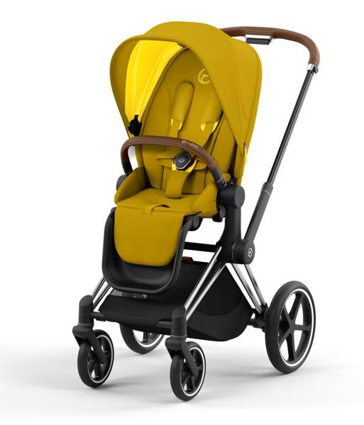 Cybex Priam 4.0 + Cloud Z2 I-size Chrome brown frame Mustard Yellow Bērnu rati 3in1