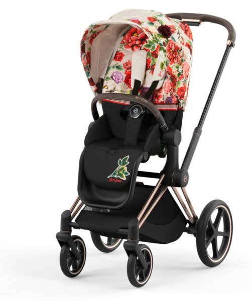 Cybex Priam 4.0 + Cloud Z2 I-size Gold rose frame Spring Blossom Light Детская коляска 3in1