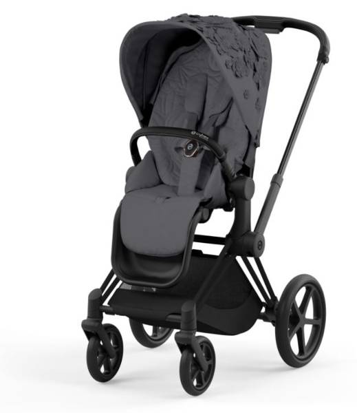 Cybex Priam 4.0 + Cloud Z2 I-size Matt black frame Dream Grey Simply Flowers Детская коляска 3in1