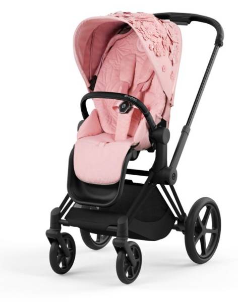 Cybex Priam 4.0 + Cloud Z2 I-size Matt black frame Pale Blush Simply Flowers Детская коляска 3in1