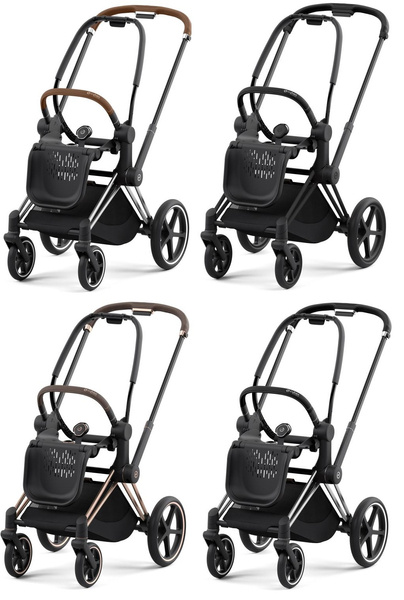 Cybex Priam 4.0 Deep Black + Chrome black frame Pastaigu rati