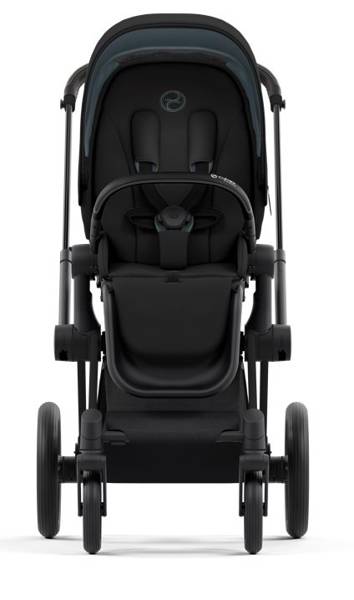 Cybex Priam 4.0 Deep Black + Matt black frame Pastaigu rati