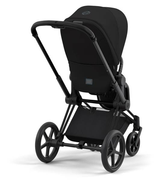 Cybex Priam 4.0 Deep Black + Matt black frame Pastaigu rati