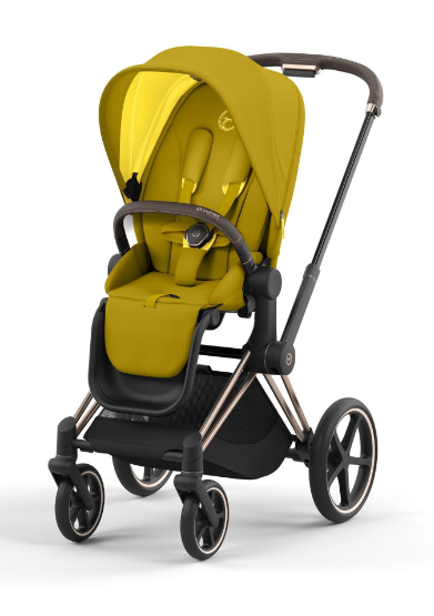 Cybex Priam 4.0 Mustard Yellow Rose Gold frame Детская коляска 2in1