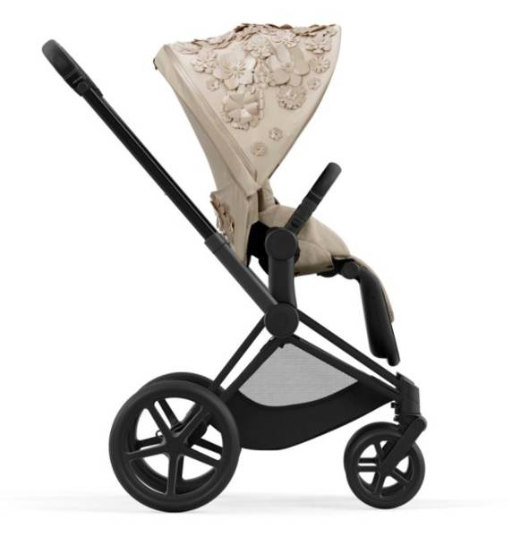 Cybex Priam 4.0 Nude Beige Simply Flowers + Matt black frame Pastaigu rati