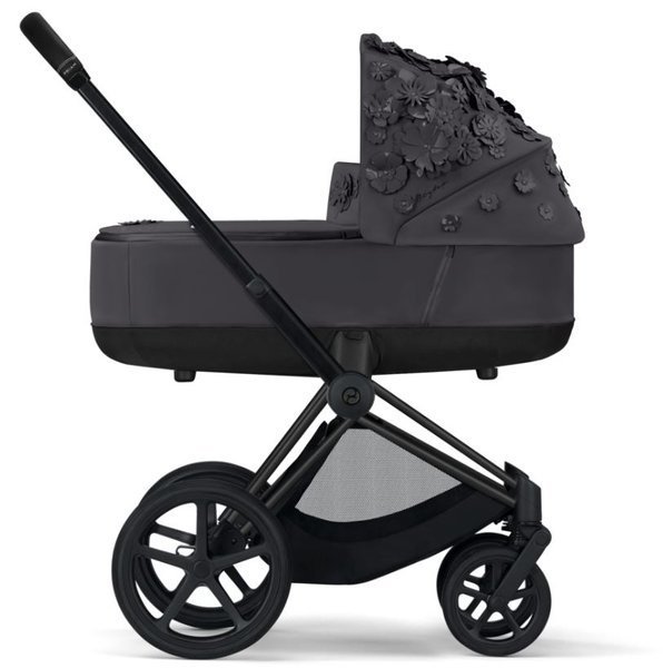 Cybex Priam Dream Grey Simply Flowers + Matt black frame Kulbu Rati