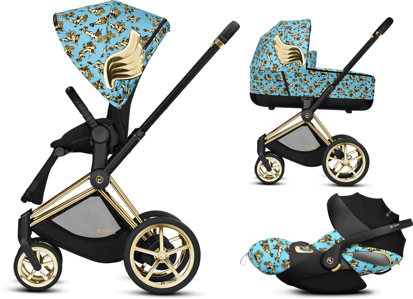 Cybex Priam Lux Cherub Blue by Jeremy Scott Люлька для коляски