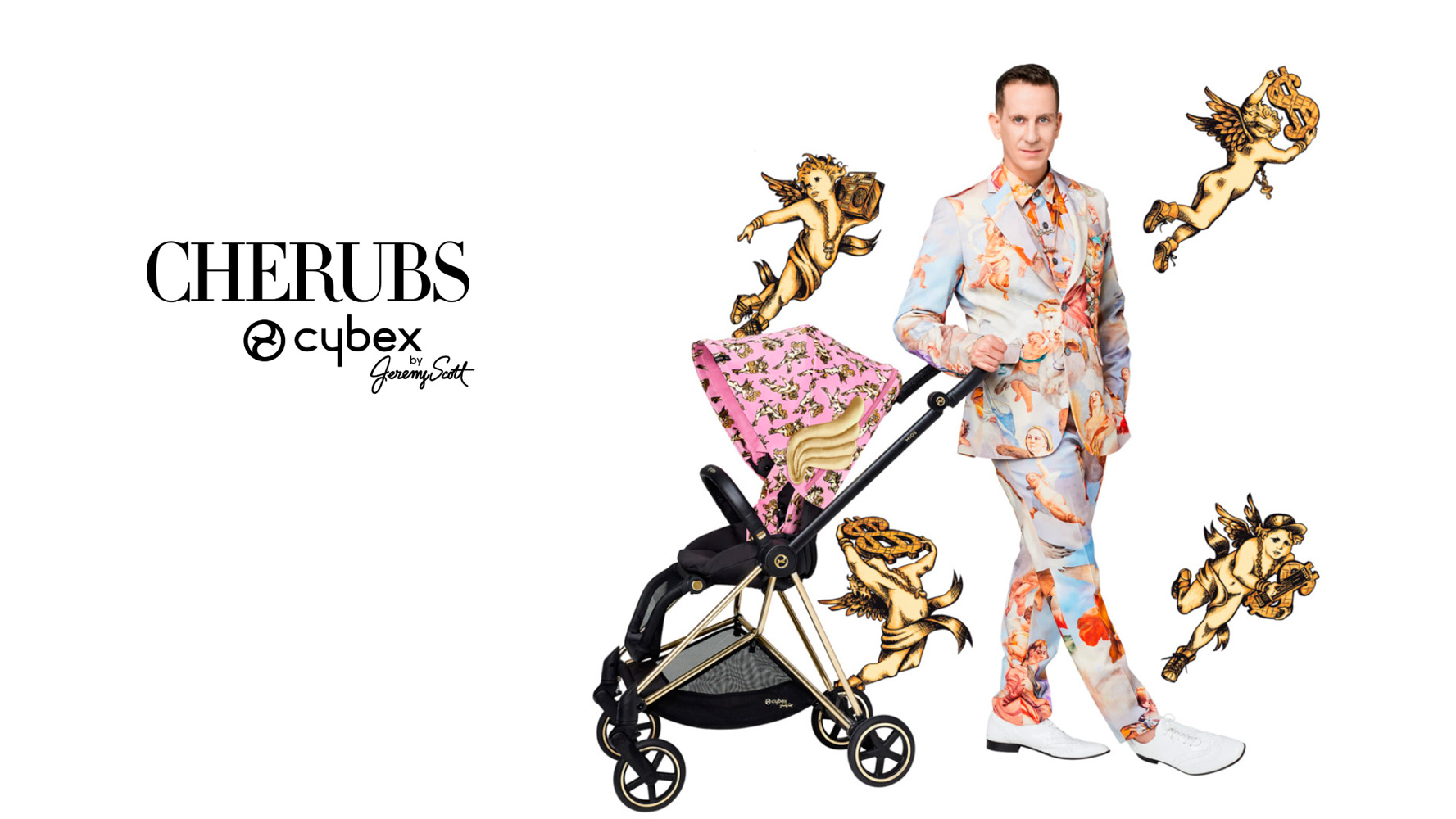 Cybex Priam Lux Cherub Pink by Jeremy Scott Люлька для коляски