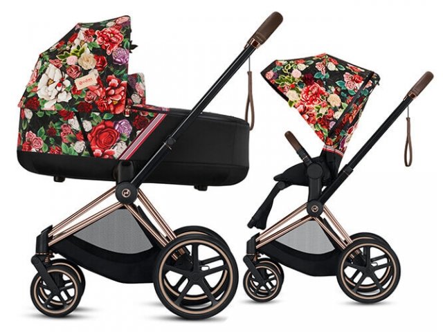 Cybex Priam Lux Spring Blossom Dark Люлька для коляски