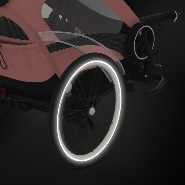 Cybex Zeno Bike Light Pink Sporta ratiņi Skriešanai Slēpošanai - Velo piekabe 4in1