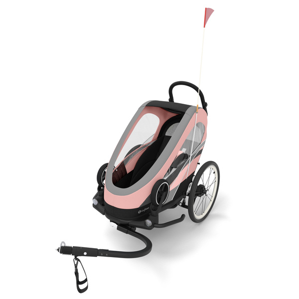 Cybex Zeno Bike Light Pink Sporta ratiņi Skriešanai Slēpošanai - Velo piekabe 4in1