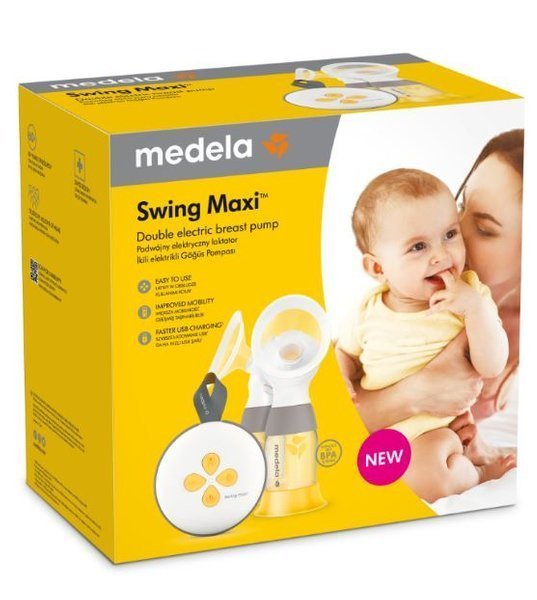 Двойной электрический молокоотсос Medela Swing Maxi RD + крем для сосков Purelan Lanolin