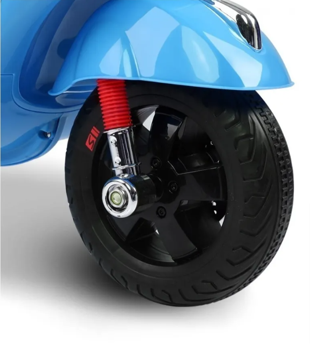 Детский скутер с аккумулятором Vespa 801 Blue