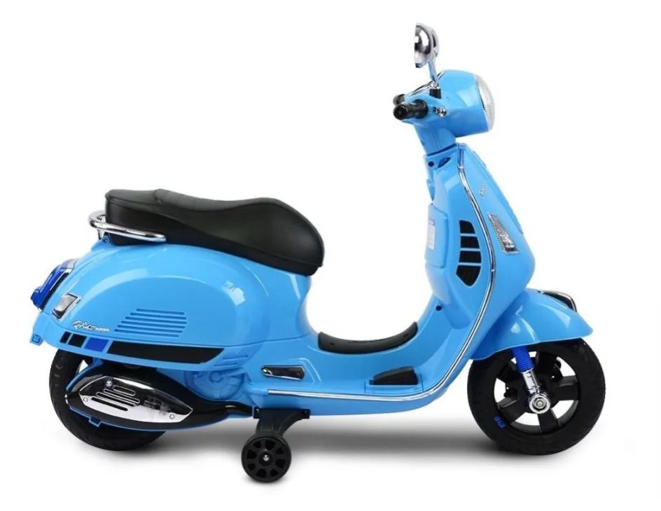 Детский скутер с аккумулятором Vespa 801 Blue