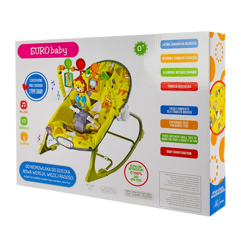 EUROBABY LITTLE DREAMER Giraffe yellow Шезлонг