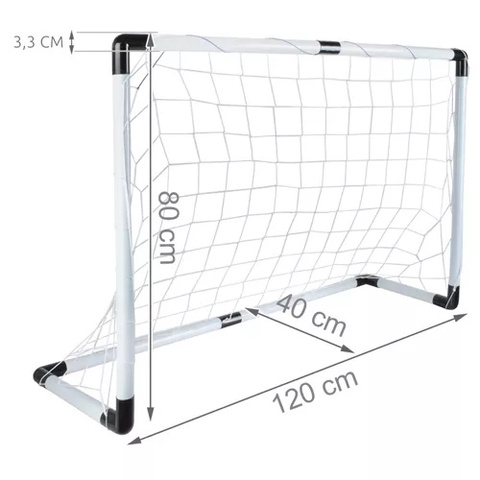 Futbola vārti 120x80 cm ar bumbu un pumpi 23459