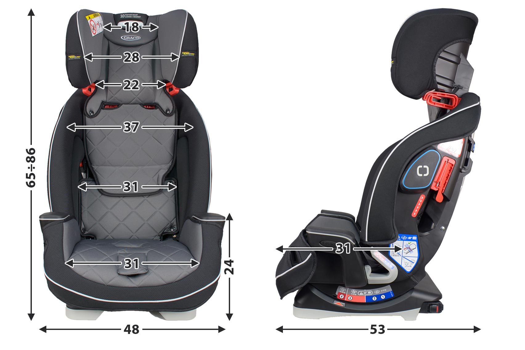 Graco Slimfit LX Black Детское автокресло0-36 кг