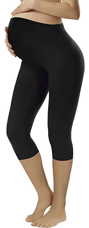 Italian Fashion Leggings Black легинсы для беременных 3/4