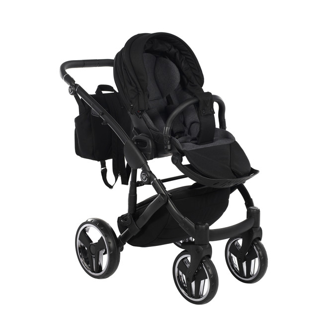 Junama Basic 01 Black Bērnu rati 3in1