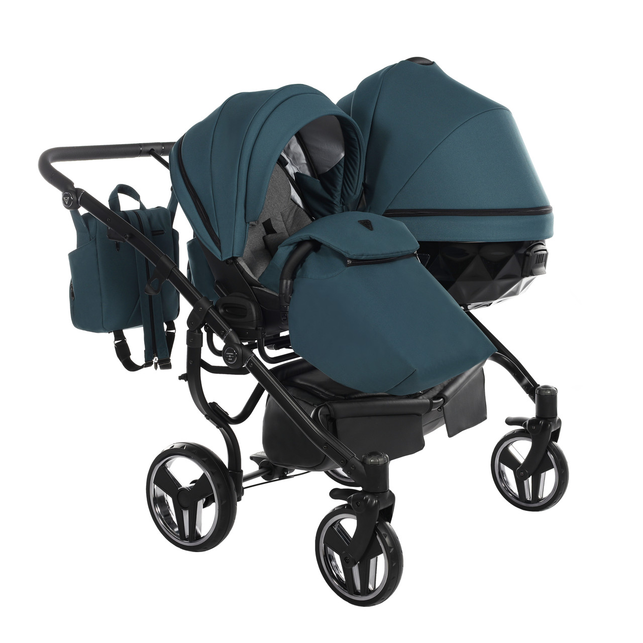 Junama Basic Duo 02 Teal Коляска для двойняшек 3in1