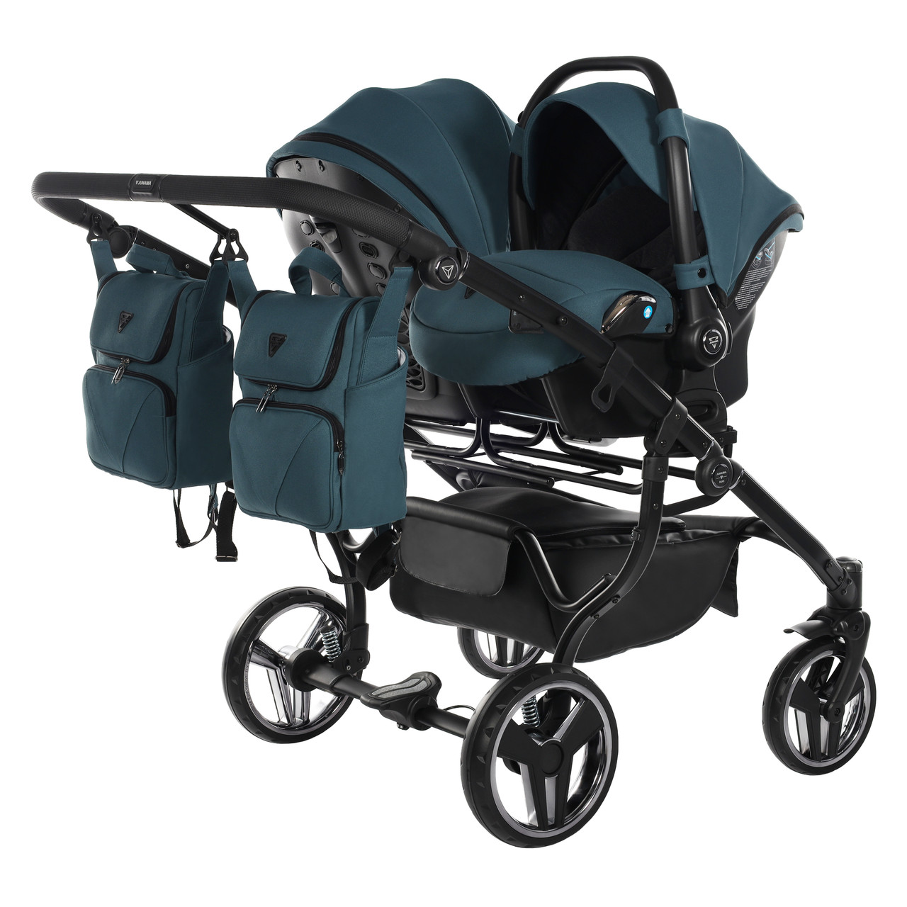 Junama Basic Duo 02 Teal Коляска для двойняшек 3in1