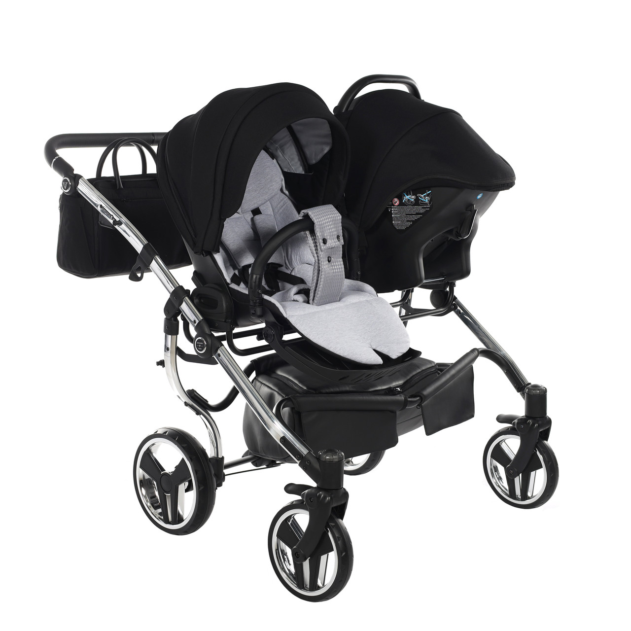 Junama Diamond S-Line Duo 03 Black Grey Dvīņu rati 2in1