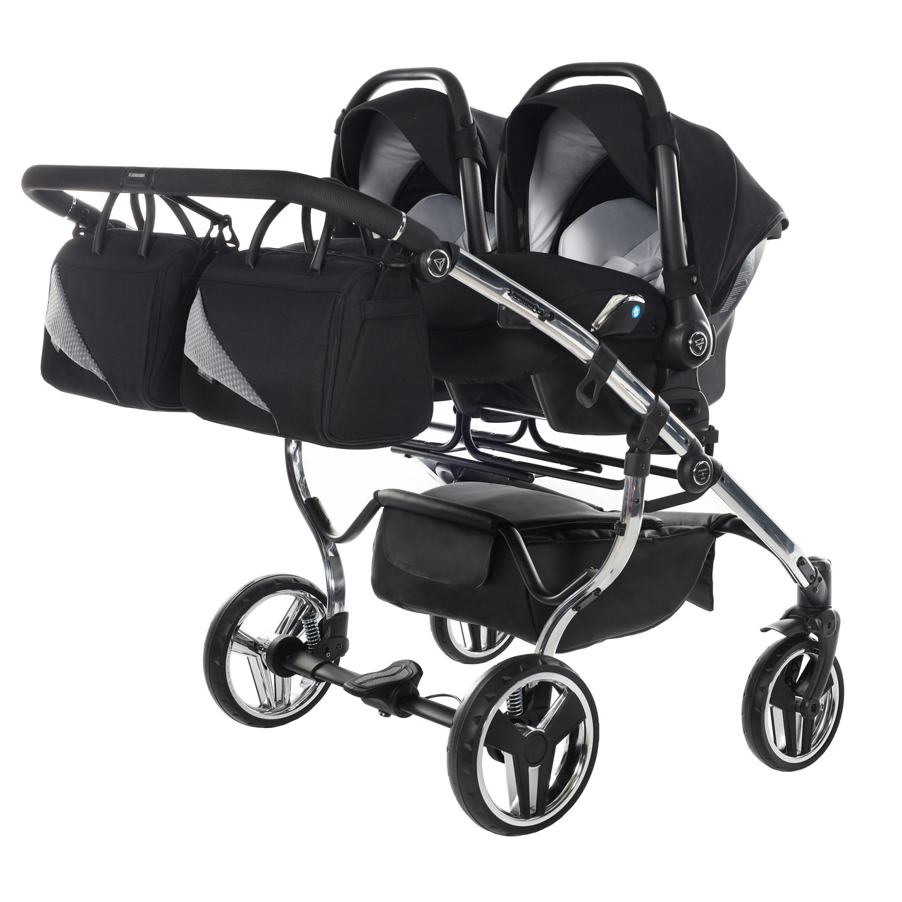 Junama Diamond S-Line Duo 03 Black Grey Dvīņu rati 2in1