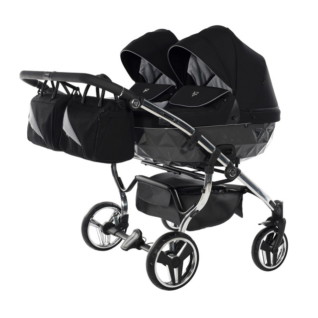 Junama Diamond S-Line Duo 03 Black Grey Dvīņu rati 2in1