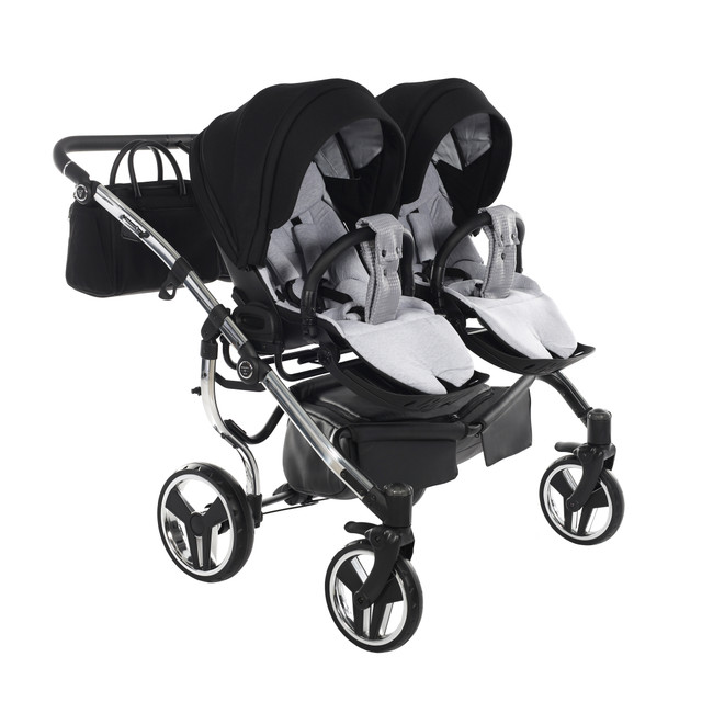 Junama Diamond S-Line Duo 03 Black Grey Dvīņu rati 2in1