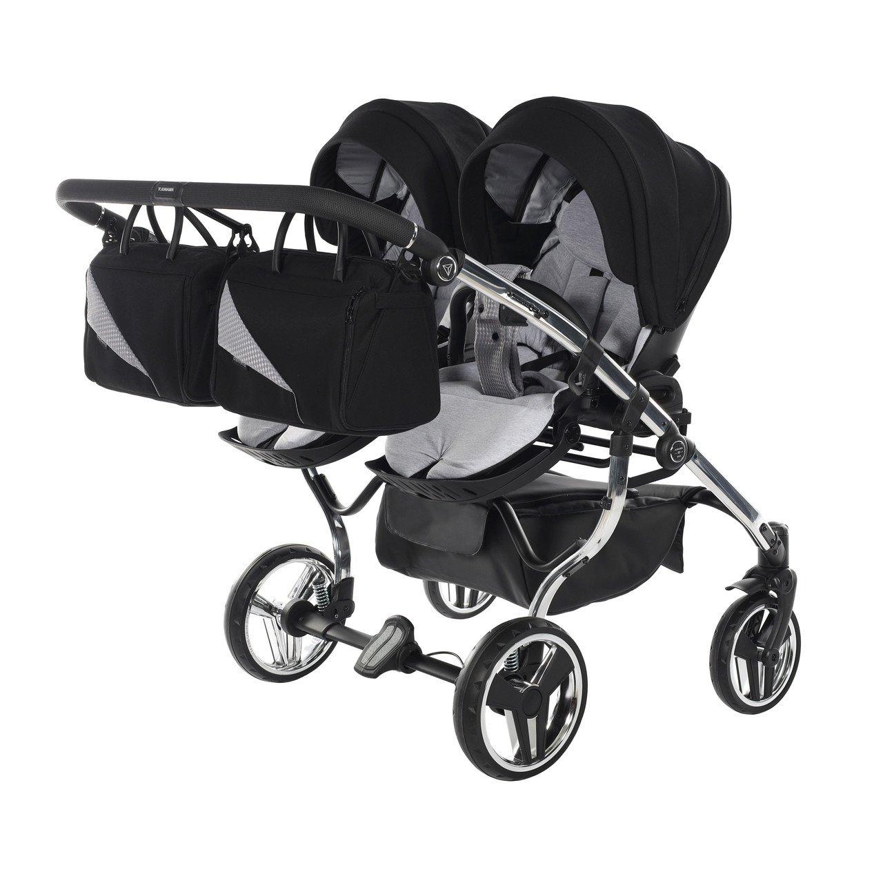 Junama Diamond S-Line Duo 03 Black Grey Dvīņu rati 2in1