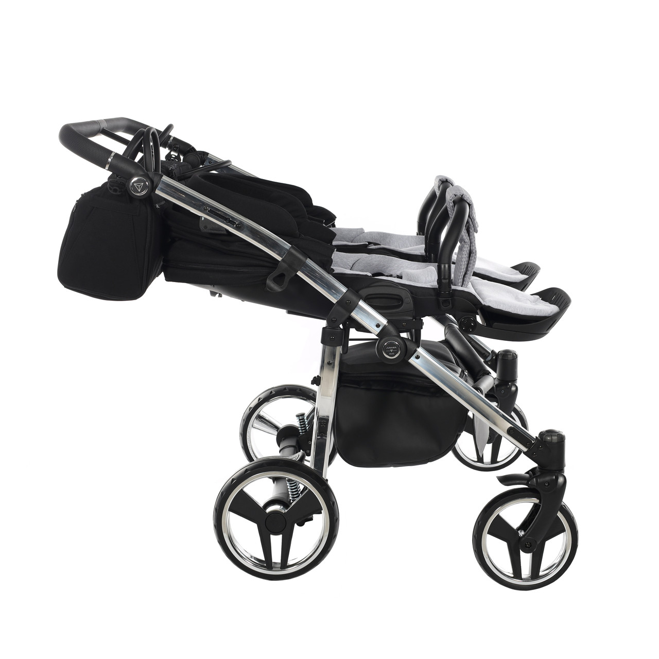 Junama Diamond S-Line Duo 03 Black Grey Dvīņu rati 2in1