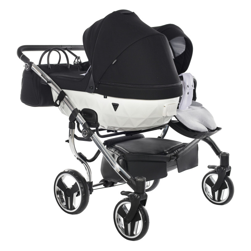 Junama Diamond S-Line Duo 04 White Black Dvīņu rati 2in1