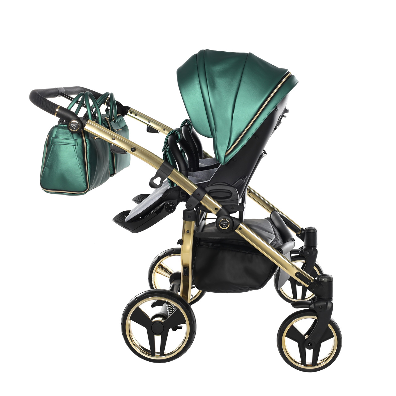 Junama Fluo Line Duo 02 Green Gold Коляска для двойняшек 2in1