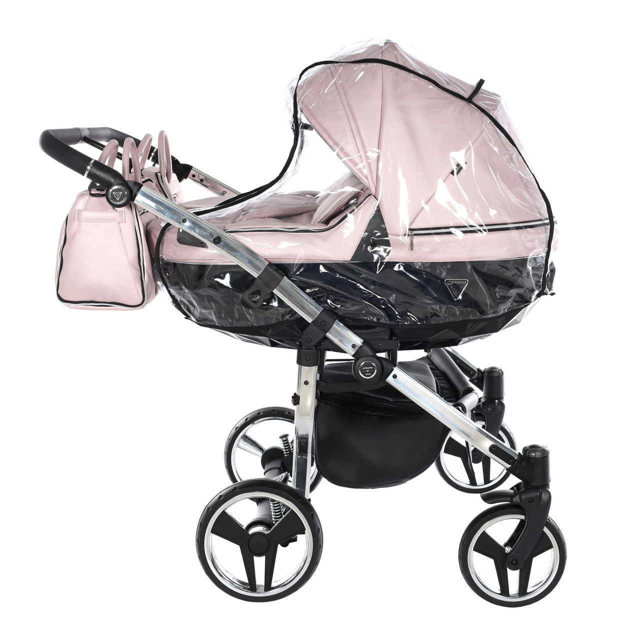 Junama Fluo Line Duo 06 Pink Silver Коляска для двойняшек 2in1