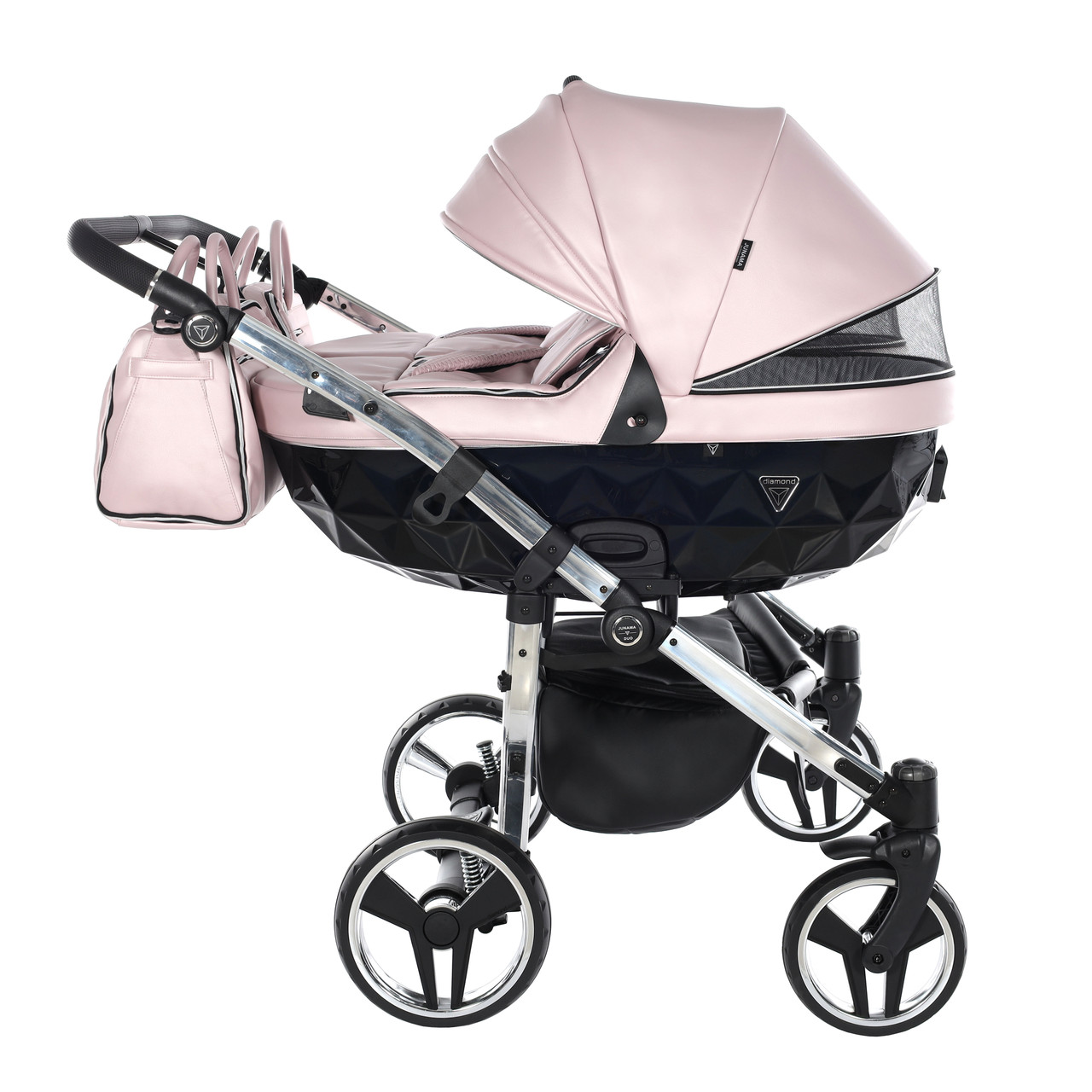 Junama Fluo Line Duo 06 Pink Silver Коляска для двойняшек 2in1