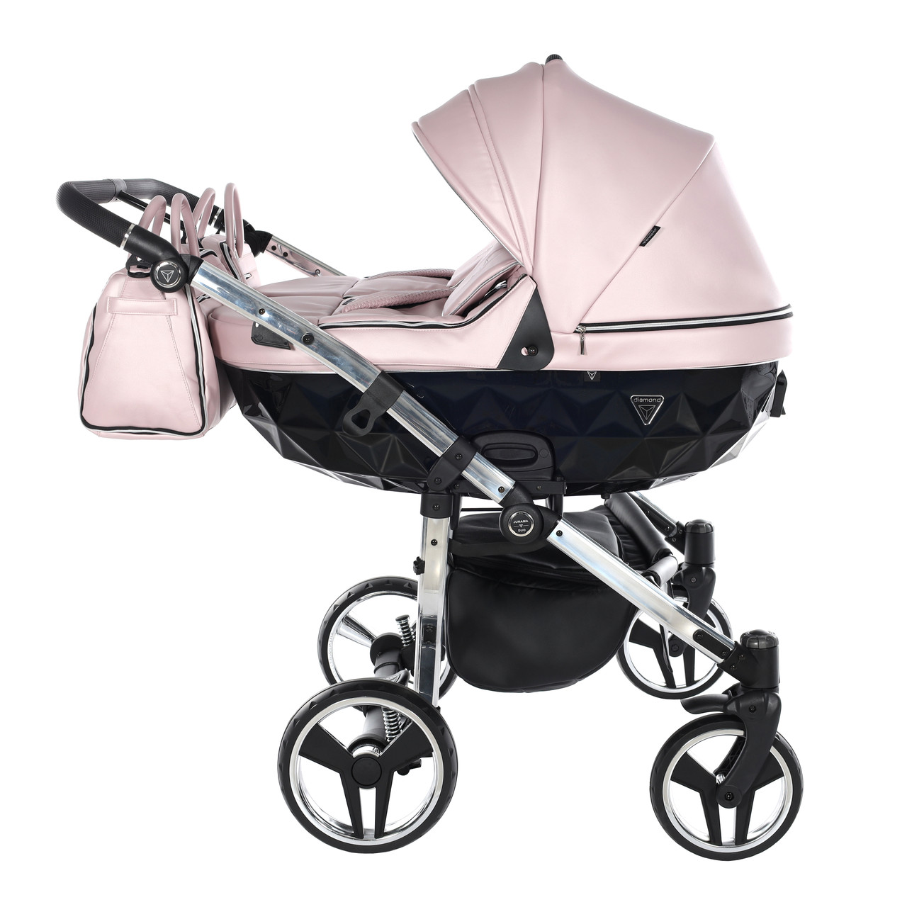 Junama Fluo Line Duo 06 Pink Silver Коляска для двойняшек 2in1