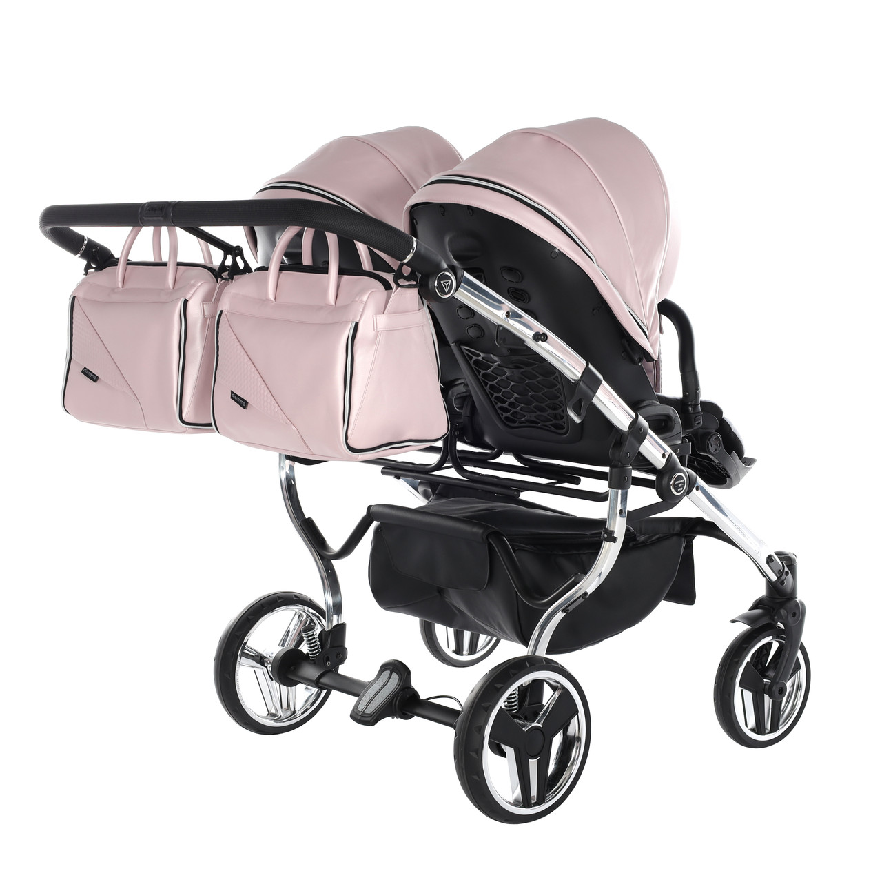 Junama Fluo Line Duo 06 Pink Silver Коляска для двойняшек 2in1