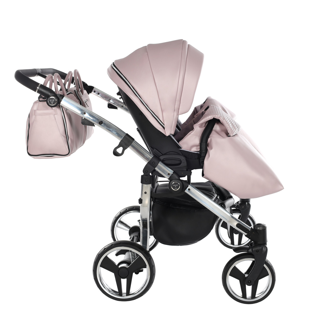 Junama Fluo Line Duo 06 Pink Silver Коляска для двойняшек 2in1