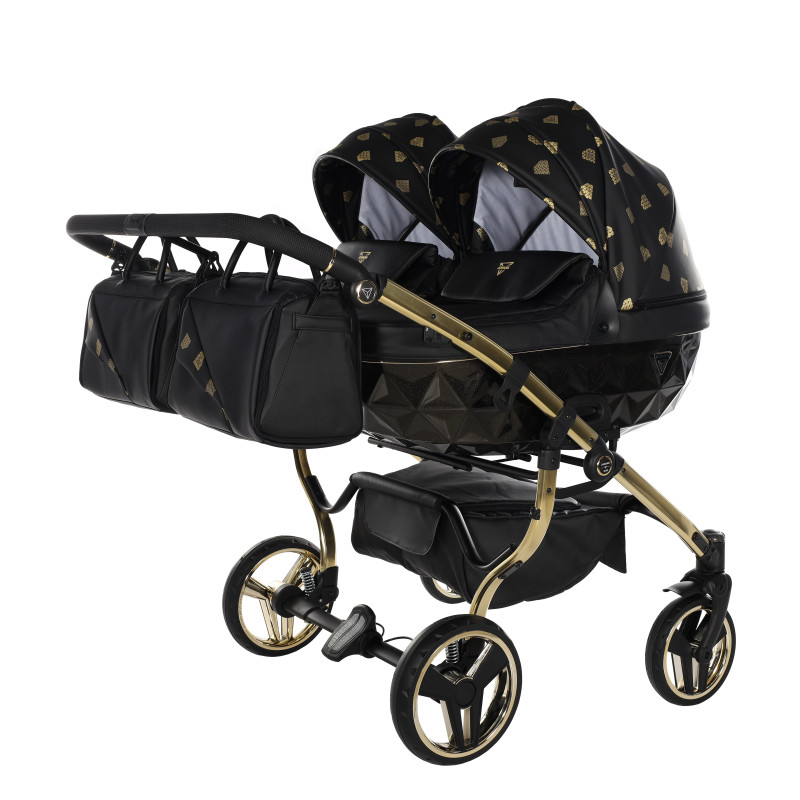 Junama Glow Duo 05 Black Gold Коляска для двойняшек 2in1